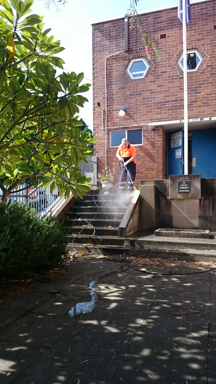 Mark Delohery cleaning the site